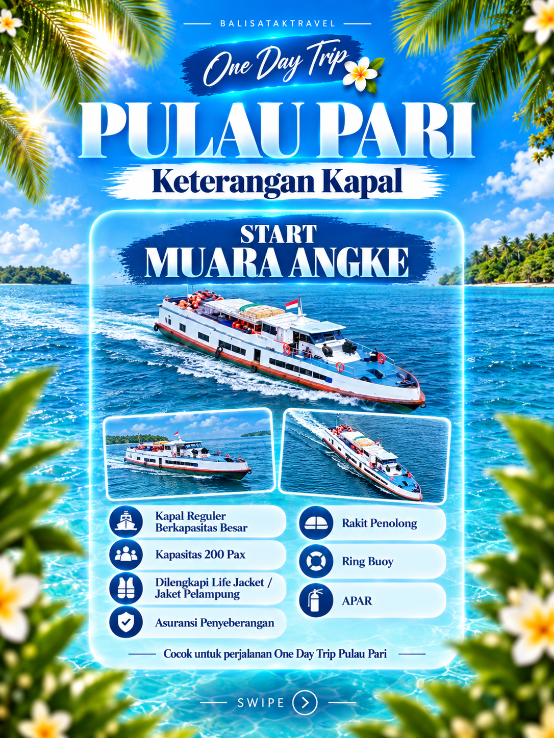 Ilustrasi BST kapal reguler dari Muara Angke berkapasitas sekitar 200 penumpang